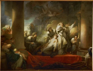 Le grand pretre Coresus se sacrifie pour sauver Callirhoe - el gran sacerdote Coresus se sacrifica para salvar a Callirhoe ...
