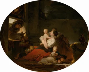 La familia feliz, c.1775 (óleo sobre lienzo)