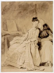 La conversación íntima, c.1778 (tinta sobre papel)