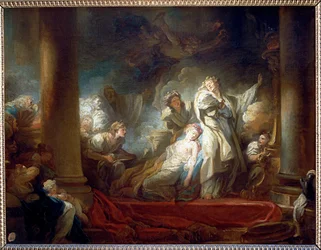 El sacrificio de Caliroe,siglo XVII (óleo)