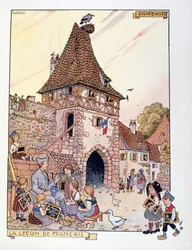 La devolución de la región de Alsacia a Francia ,1919 (ilustración)