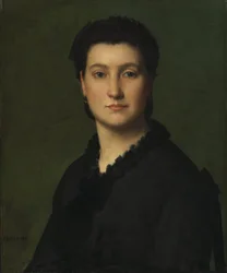 Retrato de mujer, c.1875-80 (óleo sobre lienzo)