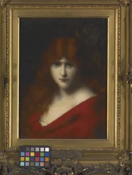 Cabeza de mujer (óleo sobre madera)