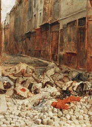 Barricada en la Mortellerie, París