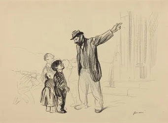 a) La iglesia de sus padres (recto); b) Hombre con cigarrillo (verso)