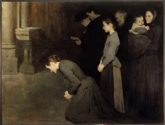 La oración de los humildes Pintura de Jean Henri Geoffroy dit Geo (1853-1924) 1893 Sol. 1,45x1,92 m Dijon, Museo de Bellas Artes