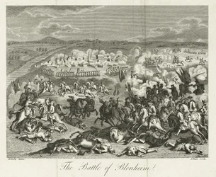 La batalla de Blenheim en 1704, publicada por J. Pass