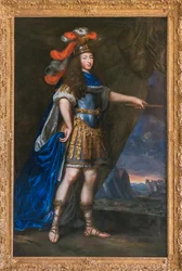 Retrato de Luis XIV con una antigüedad - pintura atribuida a Jean Nocret (1615-1672) - Museo del Domaine departamental de Sceaux