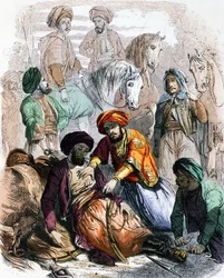Ibrahim Pachá (1789-1848) bendice a un soldado moribundo durante la campaña contra los wahabíes