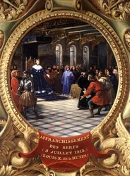 Luis X (1289-1316) el Obstinado, Rey de Navarra, Enfranqueciendo a los siervos, 3 de julio de 1315