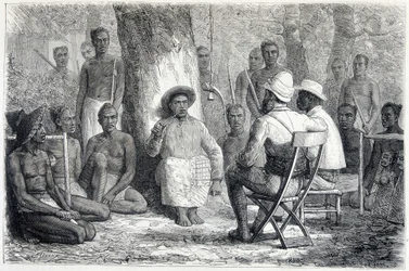 Visita de la Expedición Cameron a Kattendé - en Tour du Monde
