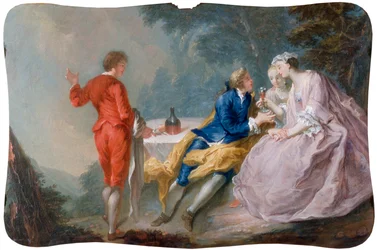 Fete galante: Pieza de conversación, c.1730 (óleo sobre lienzo)