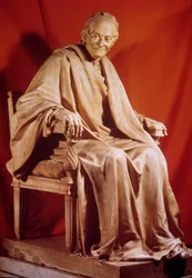 Retrato de Voltaire (Francois Marie Arouet) (1694-1778). Escultura de Jean Antoine Houdon (1741-1828) siglo XVIII París, Comedia Francesa