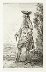 Hombre de pie con sombrero, mirando a la izquierda, de Figures de Modes