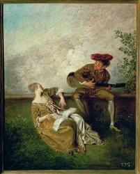La lección de canto (pintura sobre lienzo)
