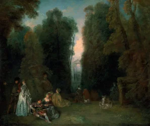 Vista a través de los árboles en el Parque de Pierre Crozat, 1715
