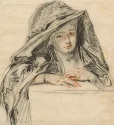Mujer de negro, hacia 1719