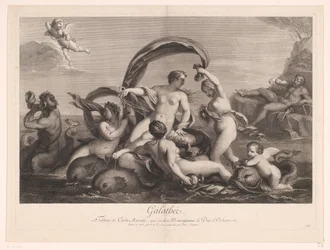 Galatea vigilada por Polifemo Galathee (título sobre el objeto)