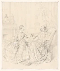 Condesa Charles d’Agoult (nacida Marie de Flavigny) y su hija Claire d’Agoult