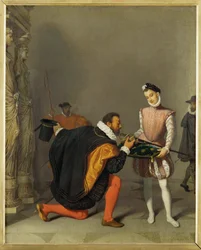 Don Pedro de Toledo besa la espada del rey francés Enrique IV (pintura sobre lienzo)