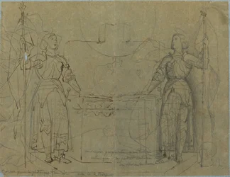 Juana de Arco de pie en el altar de la Catedral de Reims