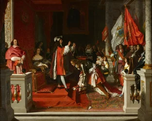 El mariscal Berwick recibiendo del rey Felipe V de España la Orden del Toisón de Oro