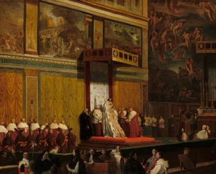 El Papa Pío VII en la Capilla Sixtina, 1814