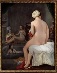 La pequeña bañista. Interior de un harén. Pintura de Jean-Auguste-Dominique Ingres (1780-1867). 1828. 0,35 x 0,27 m.