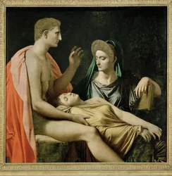 Virgilio leyendo el sexto libro de la Eneida ante Augusto, Octavio y Livia (pintura sobre lienzo)