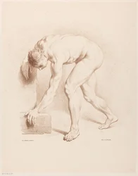 Hombre desnudo doblado