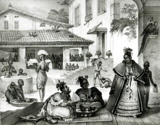Interior de una casa de Cigganos, de "Voyage Pictoresque et Historique au Bresil".