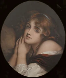 Inocencia, retrato de mujer (grabado coloreado)