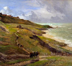 Las rocas de Equihen Paisaje de la costa bretona (detalle)