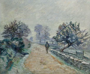 Camino de Crozard, pequeña niebla y escarcha blanca, 1910