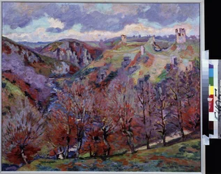 Paisaje con ruinas. Pintura de Jean-Baptiste (Jean Baptiste) Armand Guillaumin (1841-1927)