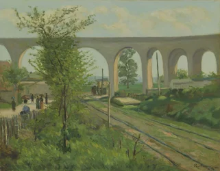 El acueducto de Arcueil en el cruce del ferrocarril de Sceaux, 1874