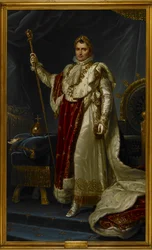 Napoleón Bonaparte con su manto de coronación
