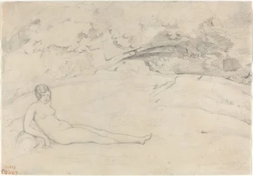 Desnudo reclinado en un paisaje, 1825-1828