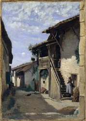 Una calle de pueblo: Dardagny, 1852, 1857 o 1863