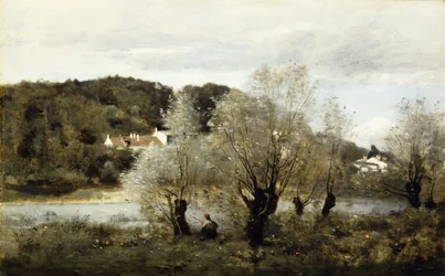 Pescador en el Borde de un Estanque en el Pueblo de Avary, c.1850-55