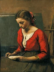 Niña leyendo, de Jean-Baptiste-Camille Corot (1796-1875)