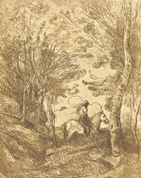 Jinete en el bosque, Gran Placa Le Grand Cavalier sous bois, c. 1854
