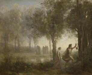 Orfeo Guiando a Eurídice desde el Inframundo