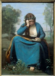 Lectora coronada con flores o la Musa de Virgilio