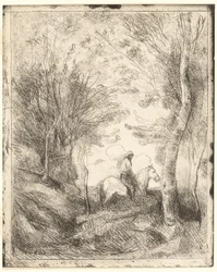 El jinete en el bosque, gran lámina