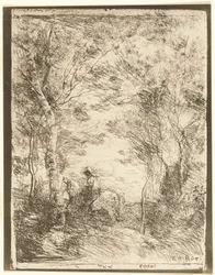 El jinete en el bosque, placa pequeña