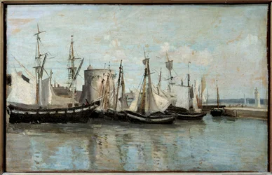 Vista de La Rochelle, entrada al puerto de aguas residuales en 1851