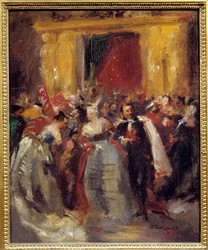 Baile de disfraces en el palacio de las Tullerías: Napoleón III (1808-1873) y la Condesa de Castiglione (1837-1899, famosa cortesana italiana)