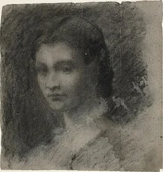 Busto de mujer joven (anverso); figura femenina sentada (reverso)