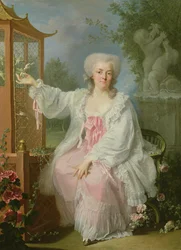 Retrato de una dama junto a una pagoda